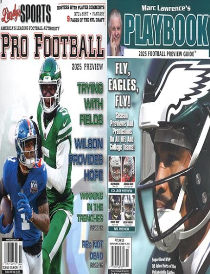 Marc Lawrences Play Book & Lindys Sports Pro Football 2025 (Covers Vary) Bundle