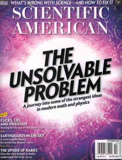 Scientific American Magazine Issue 10 Year 2018Science And Technology