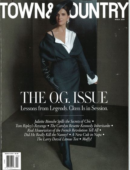 Town & Country Magazine Issue 3 Year 2024The O.G. Issue, Lessons from Legends. Juliette Binoche Cover